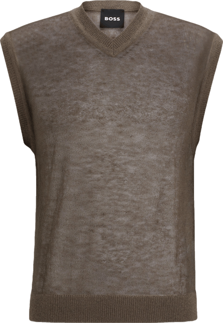 Boss by  Men's Regular Fit Wool-Blend Sleeveless Sweater