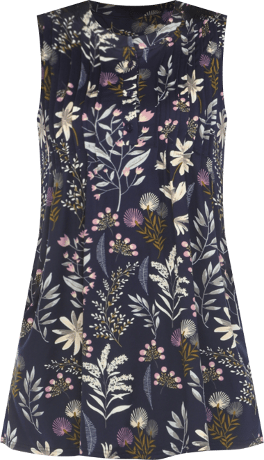 Women's Floral Sleeveless Tunic Top