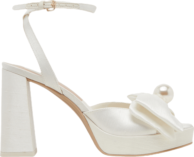 Women's Patton Two-Piece Pearl Bow Satin Heeled Dress Sandals