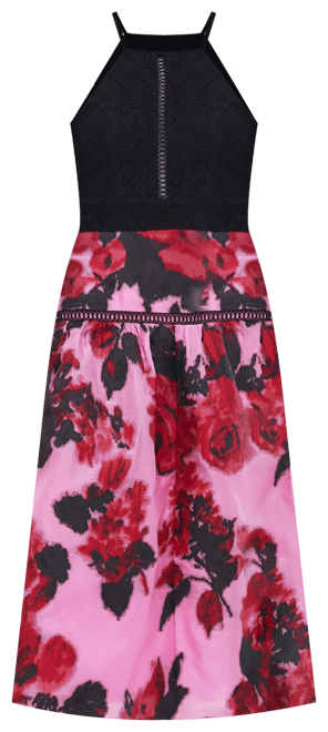Cerise Blossom Lace Jacquard Joss Dress