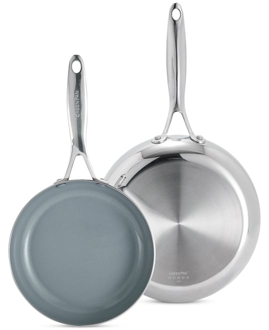 Valencia Pro Stainless Steel 8" & 10" Open Frypan Set