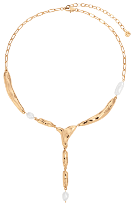 Liquid Melt and Cultivated Pearl Lariat Necklace