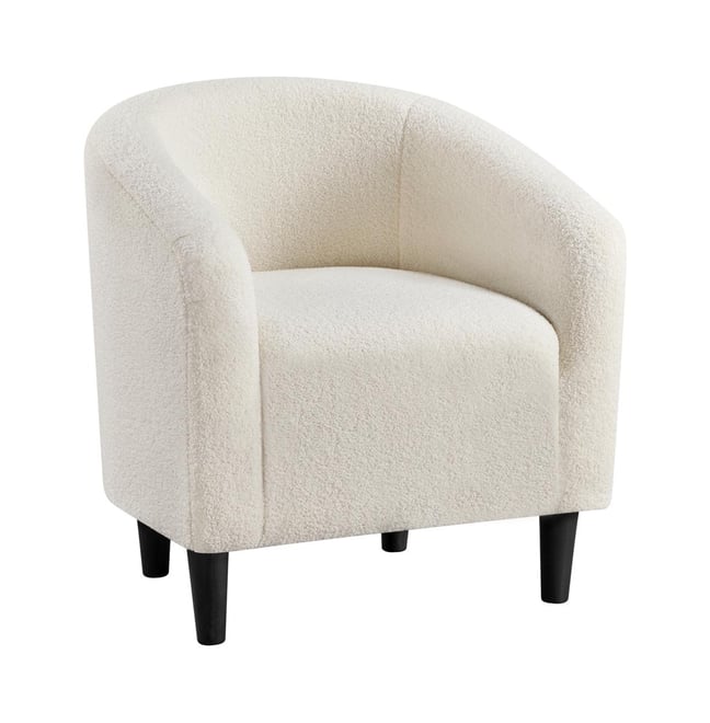 Boucle Club Chair Accent Barrel Chair Arm Chair