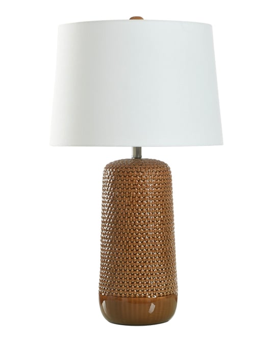 30" Glass Galey Woven Wicker Table Lamp