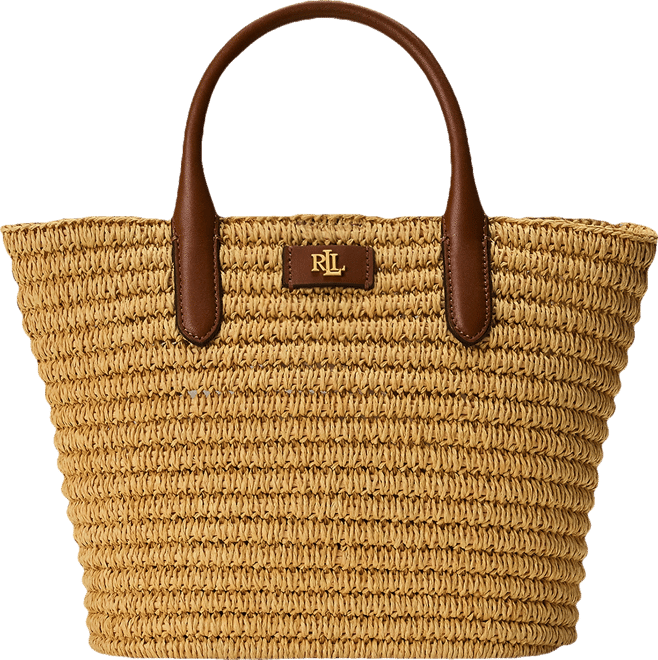 【Lauren Ralph Lauren】Woven Straw Medium Brie Tote Bag♪ Lauren Ralph Lauren Woven Straw Medium Brie Tote Bag - Macy's
