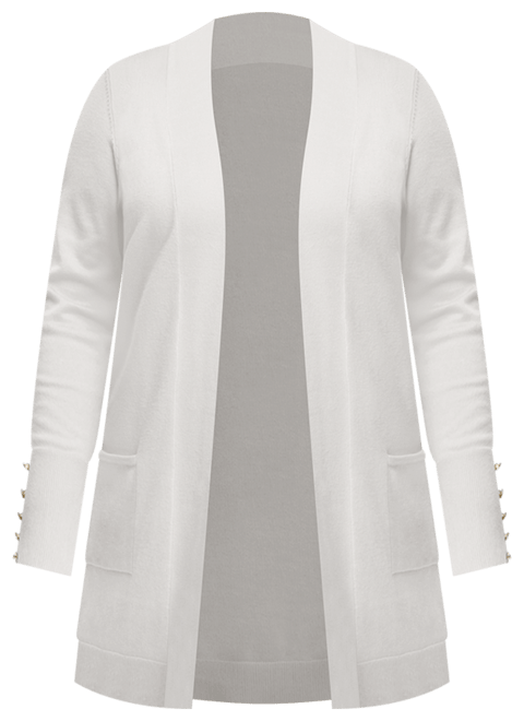 Plus Size Open-Front Long-Sleeve Cardigan, Exclusively at Macy's