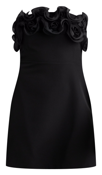 Women's Strapless Mini Rosette-Trim Dress