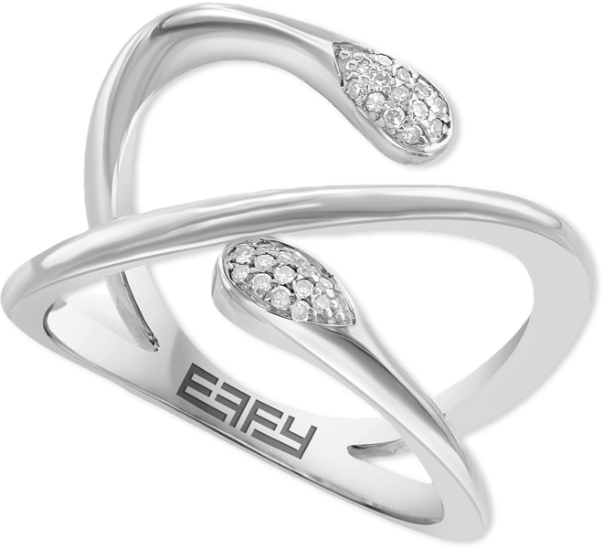 Effy Diamond Abstract Statement Ring (1/10 ct. t.w.) in Sterling Silver