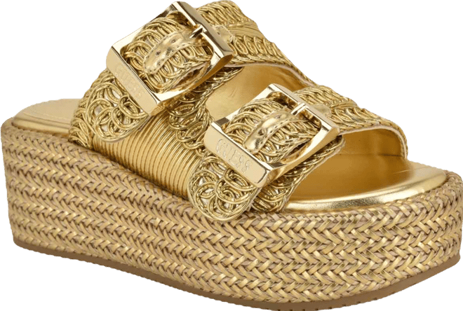 Women's Binks Double-Buckle Woven Platform Wedge Sandals