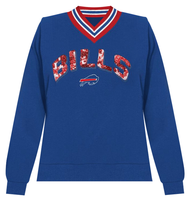 Women's Royal Buffalo Bills Alice V-Neck Pullover Sweatshirt