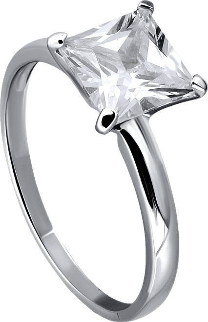 Cubic Zirconia Square Solitaire Ring, Exclusively at Macy's