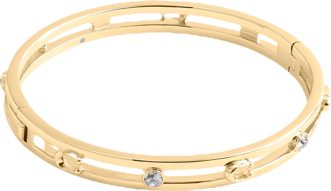 Faux Stone Signature C Open Bangle Bracelet