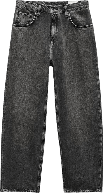rag & bone Authentic Rigid Baggy Jeans in Onyx Black