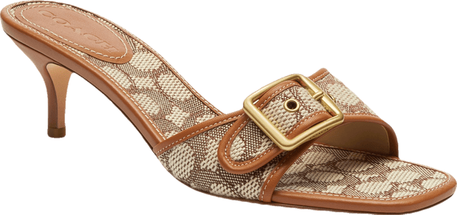 【COACH】 Women's Margot Kitten-Heel Slide Sandals COACH Women's Margot Kitten-Heel Slide Sandals - Macy's