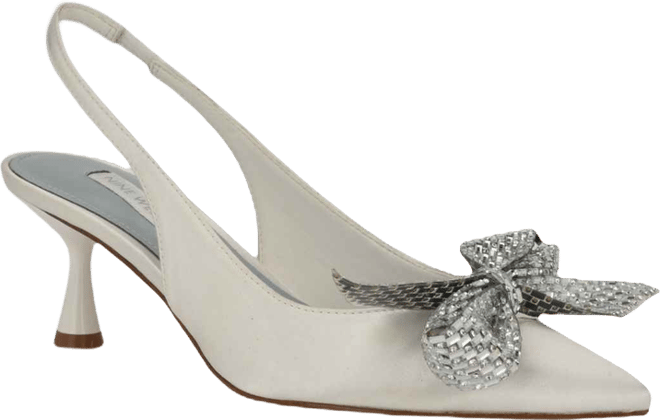 Women's Rills Bridal Pointy Toe Dress Slingback Pumps