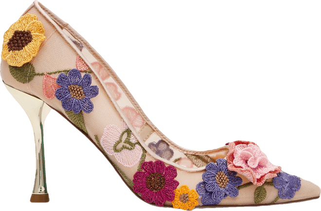 Women's Aimey Floral Applique Mesh Pumps