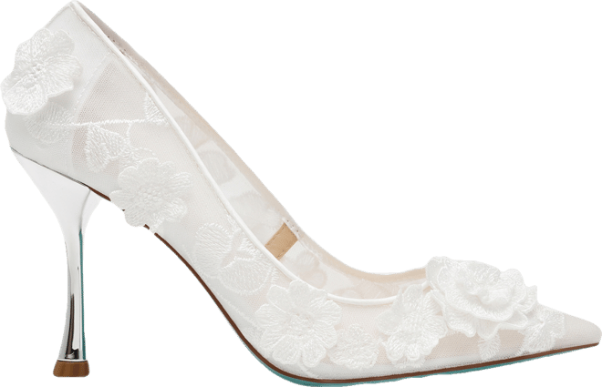 Women's Aimey Floral Applique Mesh Pumps