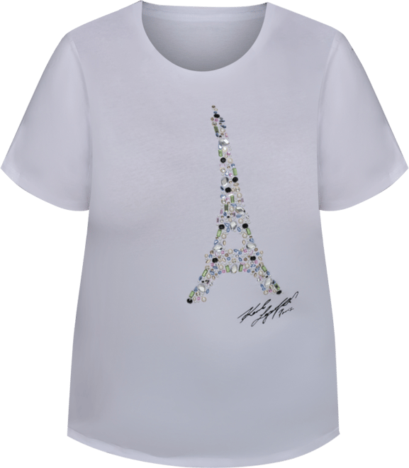KARL LAGERFELD PARIS Plus Size Embellished Eiffel Tower T