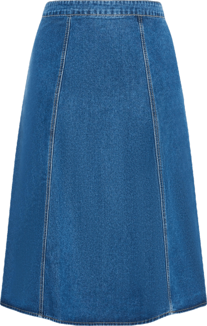Plus Size Denim Hi Lo Skirt