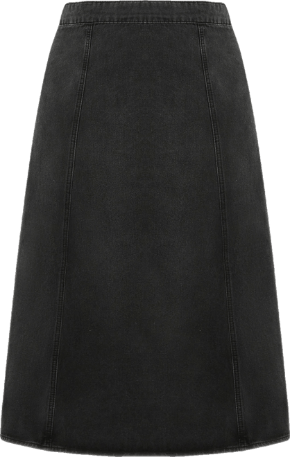 Plus Size Denim Hi Lo Skirt