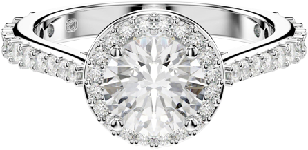 Una Angelic Rhodium Plated Round Cut Ring