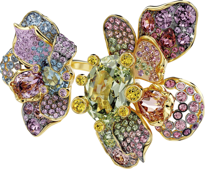 Idyllia Mixed Metal Finish Flower Ring