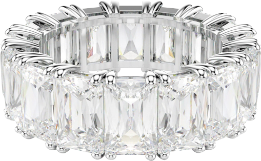 Matrix Vittore Rhodium Plated Baguette Cut Ring