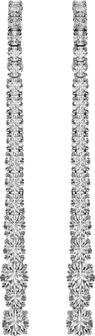 Matrix Rhodium Plated Drop Earrings