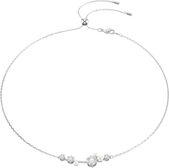 Constella Round Cuts White Rhodium Plated Necklace