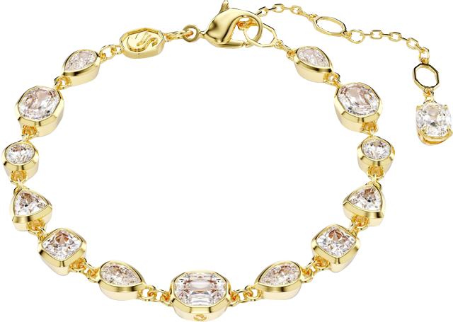 Imber Mixed Cuts White Gold-Tone Plated Tennis Bracelet