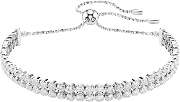 Matrix Round Cut White Rhodium Plated Tennis Bracelet