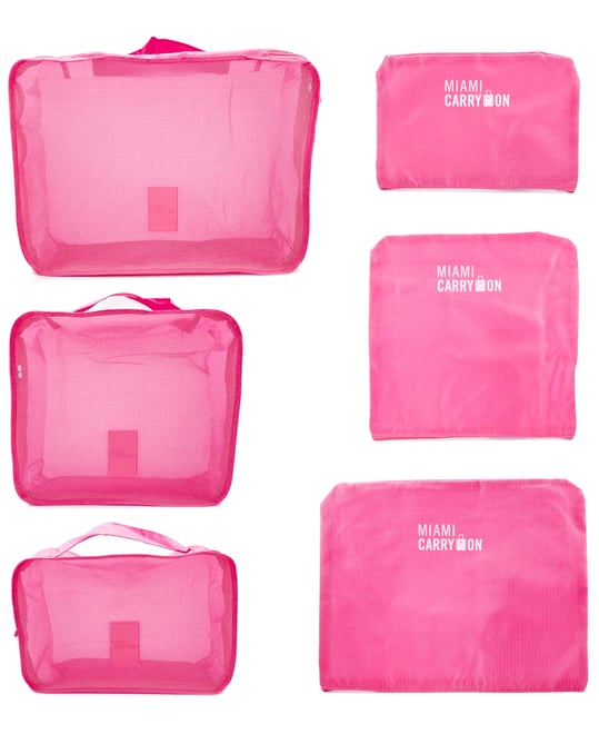 Miami CarryOn Set of 6 Neon Packing Cubes, Traveler's Luggage