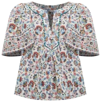 Cream Chintz Finley Flutter Sleeve Top