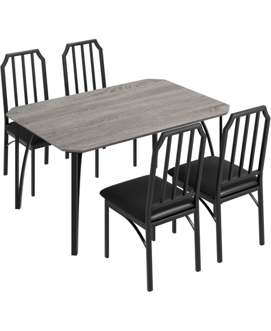 5 Pieces Dining Table Set for 4, Dining Room Table Set for 4, Small Kitchen Table for 4 with Upholstered Chairs,Dinner Table Set for 4, Kitchen Table