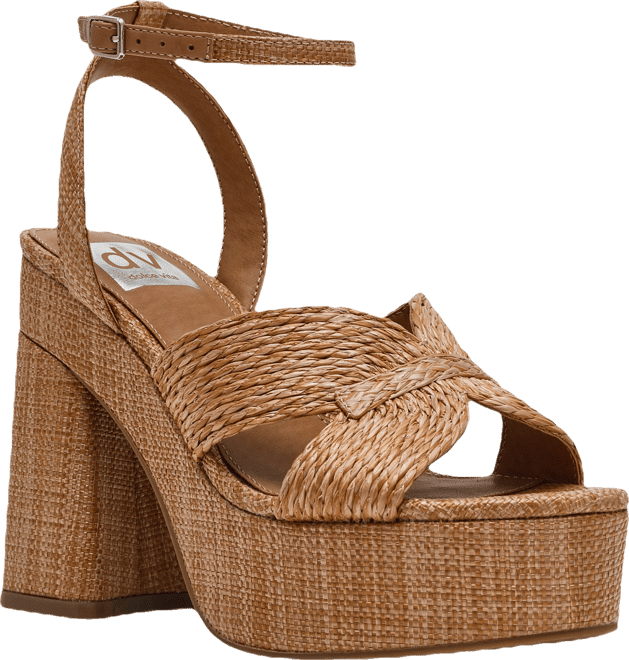 DV Dolce Vita Waylan Raffia Platform Dress Sandals - Macy's