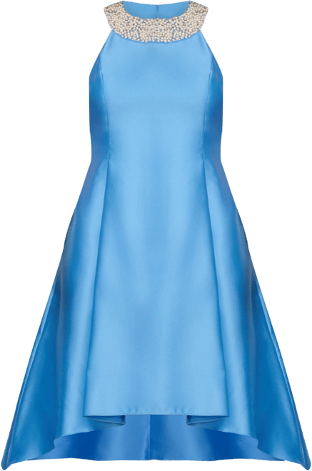 Adrianna Papell Beaded-Neck Mikado Dress - Macy's