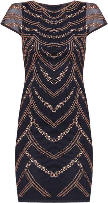 Women's Beaded Cap-Sleeve Sheath Dress
