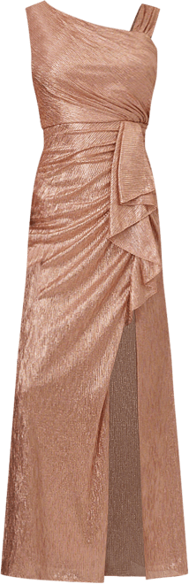Women's Waterfall-Ruffle Metallic-Finish Gown