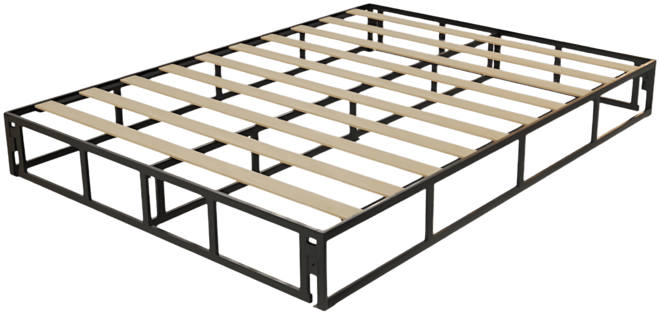 Boyd Sleep King Size 2-in-1 Metal Mattress Foundation & Bed Frame with Roll-Out Slats, Easy Assembly, Removable Legs, Heavy Duty Support, Headboard Br