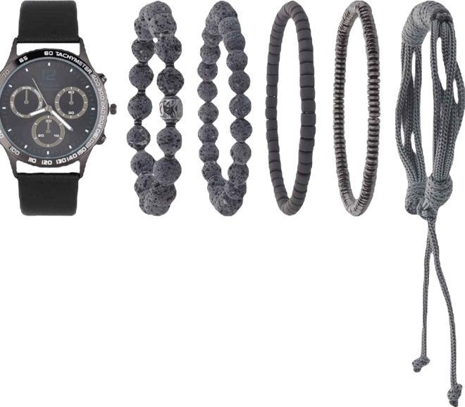 Men's Quartz Grey Polyurethane Strap Watch 43mm