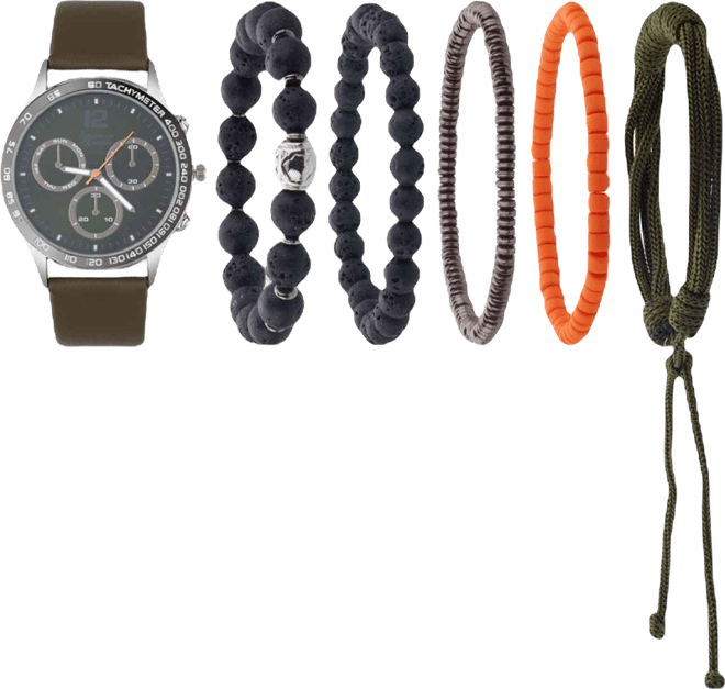 Men's Quartz Olive Polyurethane Strap Watch 43mm