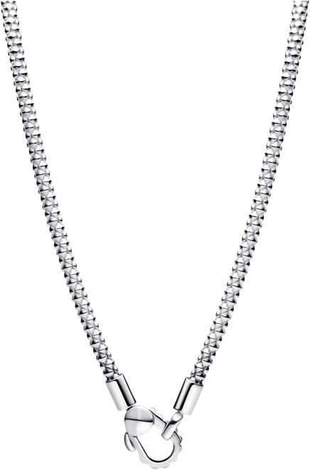 Sterling Silver Studded Clasp Chain Necklace