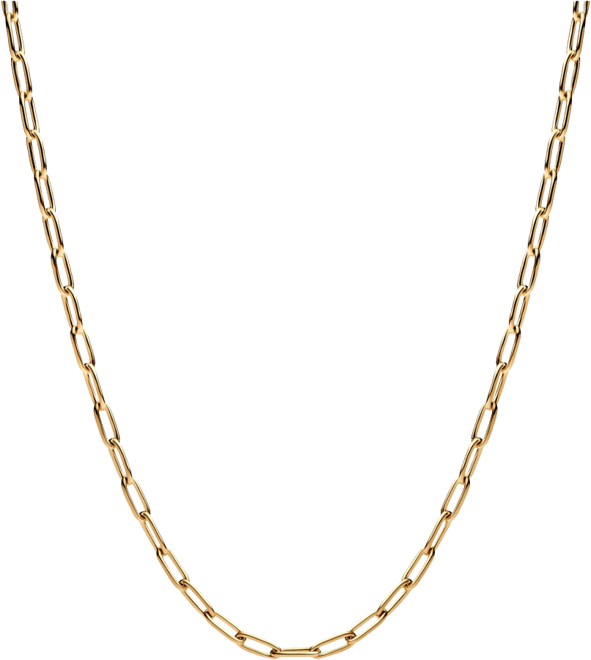 14K Gold Plated Elongated Link Chain Necklace