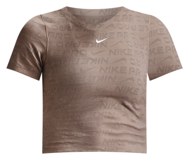 Nike Pro Playera de manga corta Dri-FIT de jacquard cropped para mujer