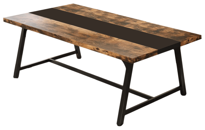 70.9" Farmhouse Dining Table for 6-8 People, Large Rectangular Wood Kitchen Table with Metal Frame, Dining Room Dinner Table for Family Gat
