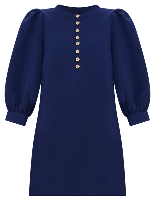 navy dress gold buttons Paulette Dress 8 / Navy main image 0