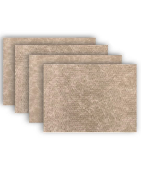 Sorento Faux Leather Look Outdoor Dining Set Textured 2 Pattern Reversible 12" x 18" Rectangular Placemats Set of 4