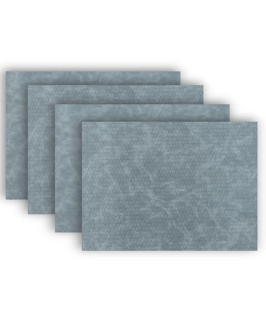 Sorento Faux Leather Look Outdoor Dining Set Textured 2 Pattern Reversible 12" x 18" Rectangular Placemats Set of 4