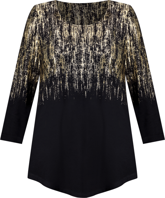 Women's Printed Scoop-Neck 3/4-Sleeve Top, Created for Macy's