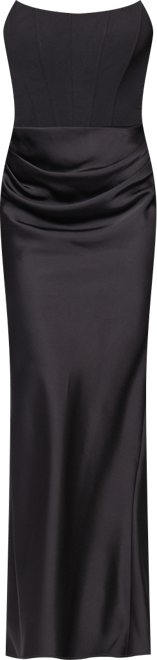 Women's Mixed-Media Strapless Corset Gown